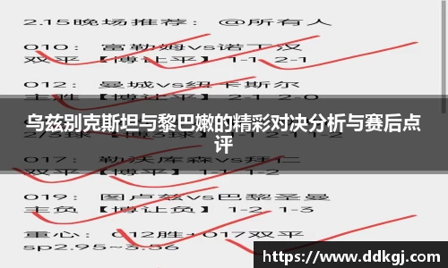 乌兹别克斯坦与黎巴嫩的精彩对决分析与赛后点评